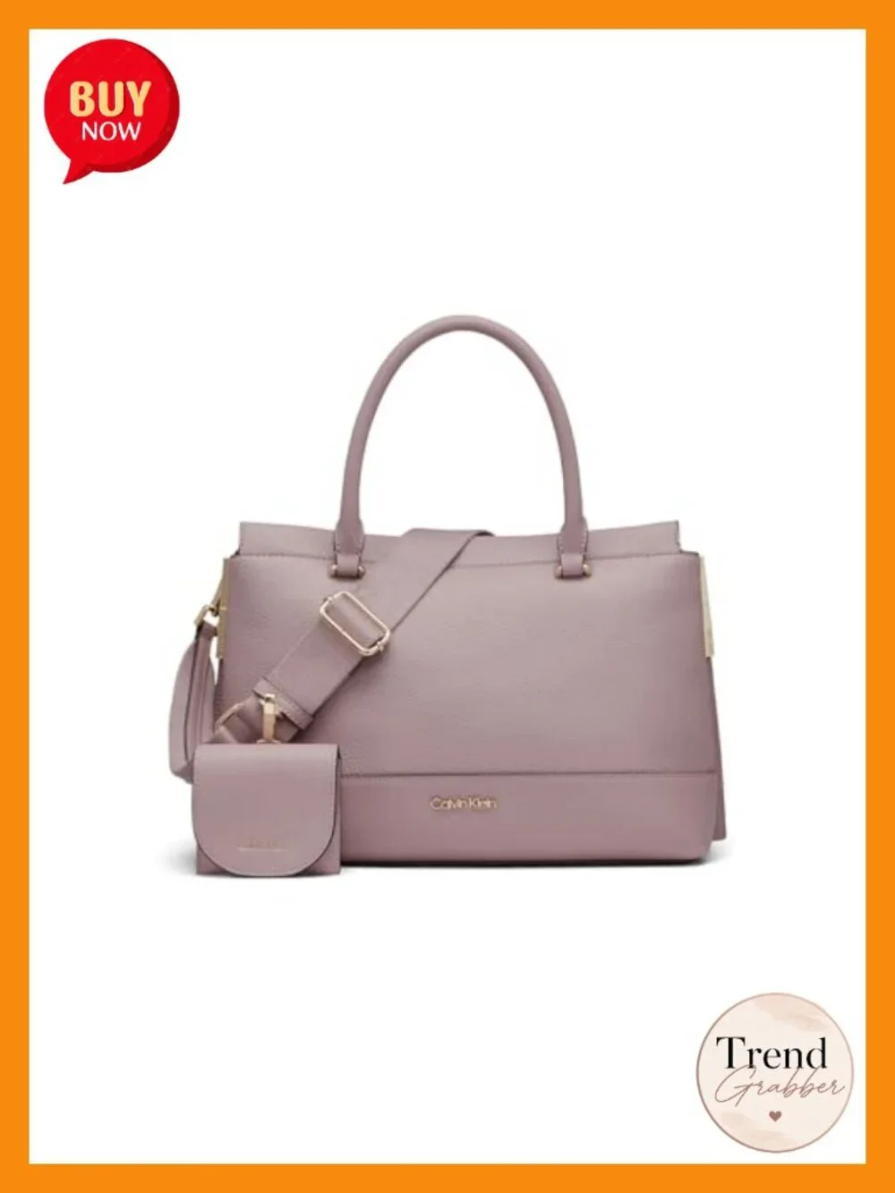 Vegan Leather Triple Compartment Satchel with Detachable Coin Purse & Crossbody